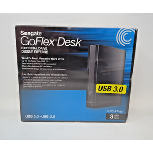 SEAGATE GOFLEX DESK EXTERNAL DRIVE 3TB PC AND MAC USB 3.0 NEW SEALED